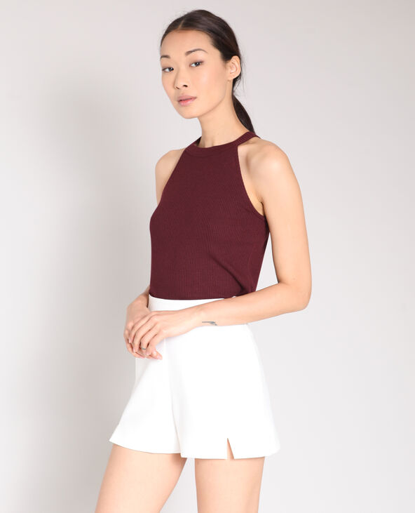 Crop top sans manches bordeaux - Pimkie