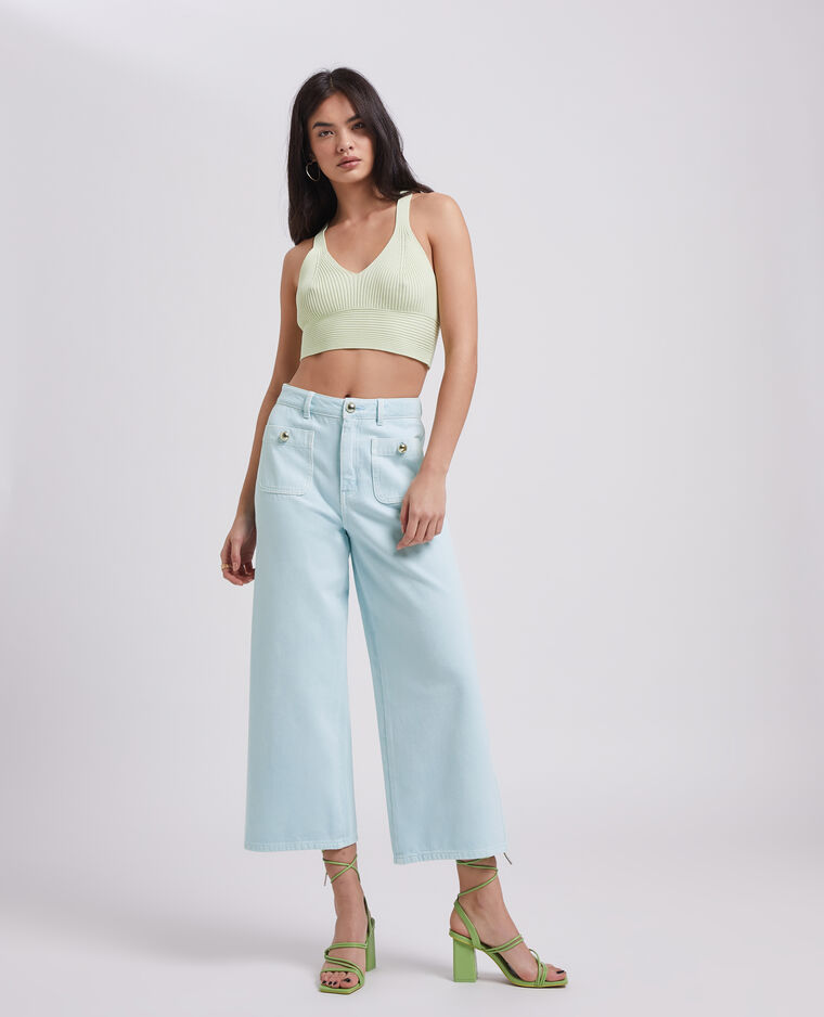Jean wide taille haute bleu clair - Pimkie