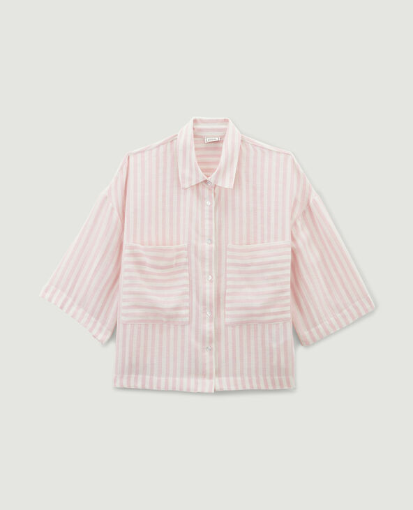 Chemise à rayures rose - Pimkie
