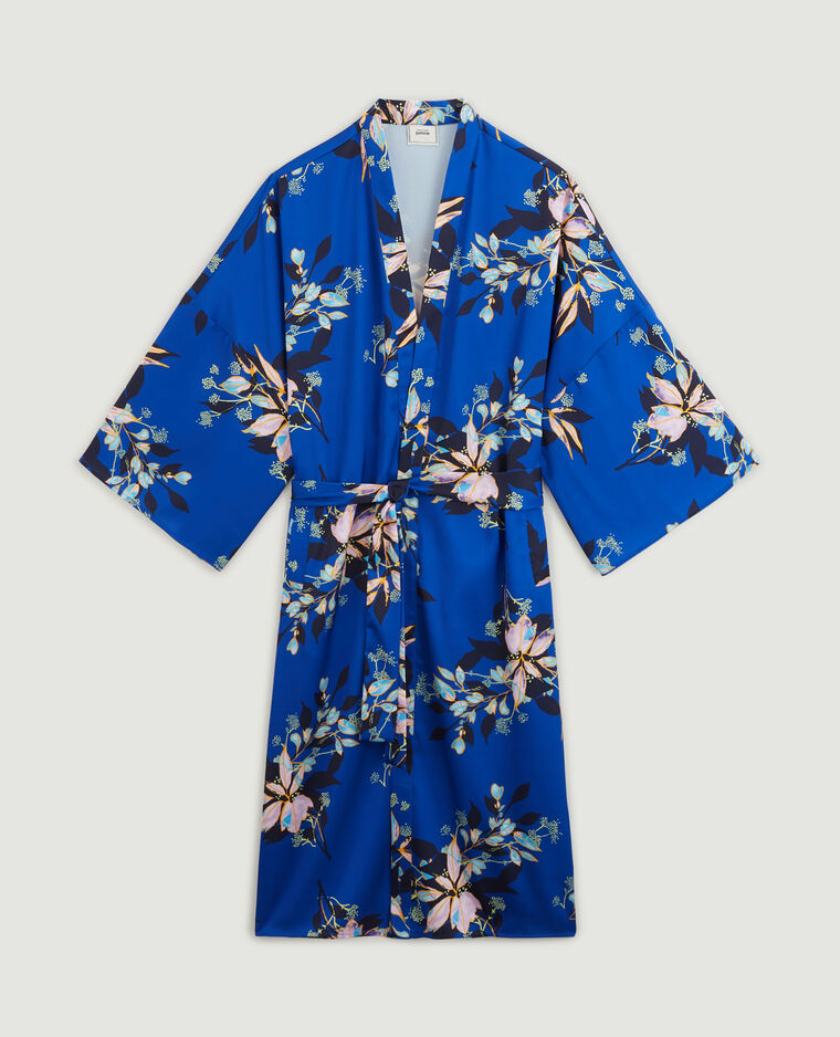 Kimono en tissu satiné bleu délavé - Pimkie