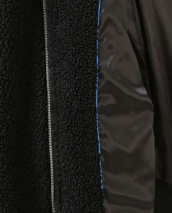 Bomber épais à broderies bleu foncé - Pimkie