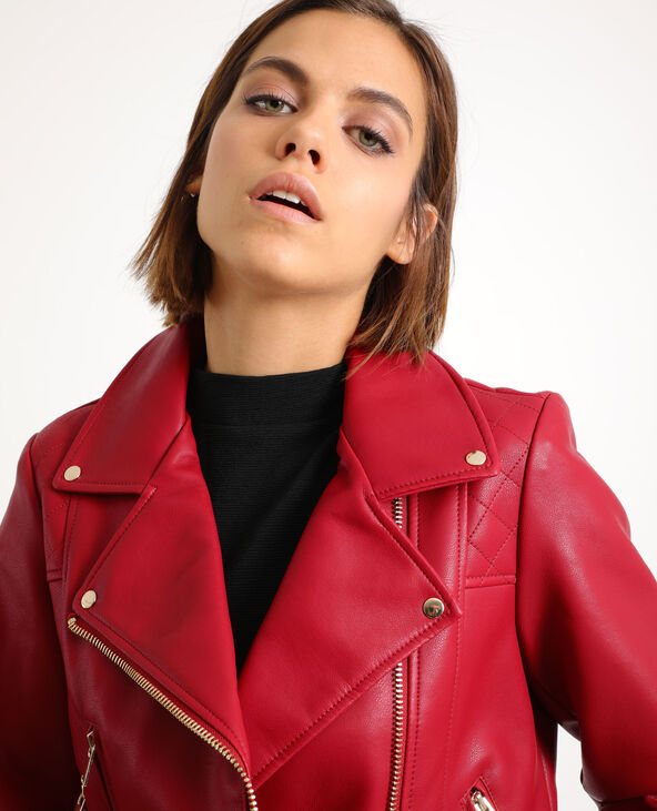 Veste biker en faux cuir