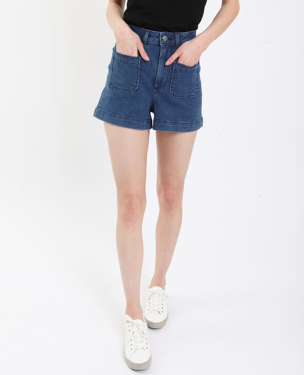 Short en jean high waist bleu - Pimkie