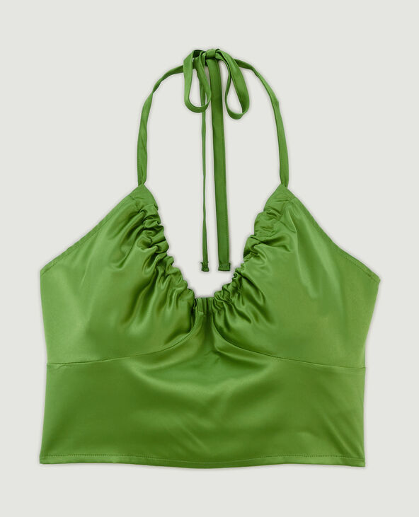 Top satiné vert kaki - Pimkie