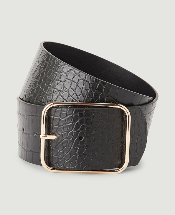 Ceinture large grande boucle noir - Pimkie