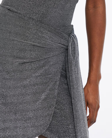 Jupe courte porte-feuille avec lurex argenté - Pimkie