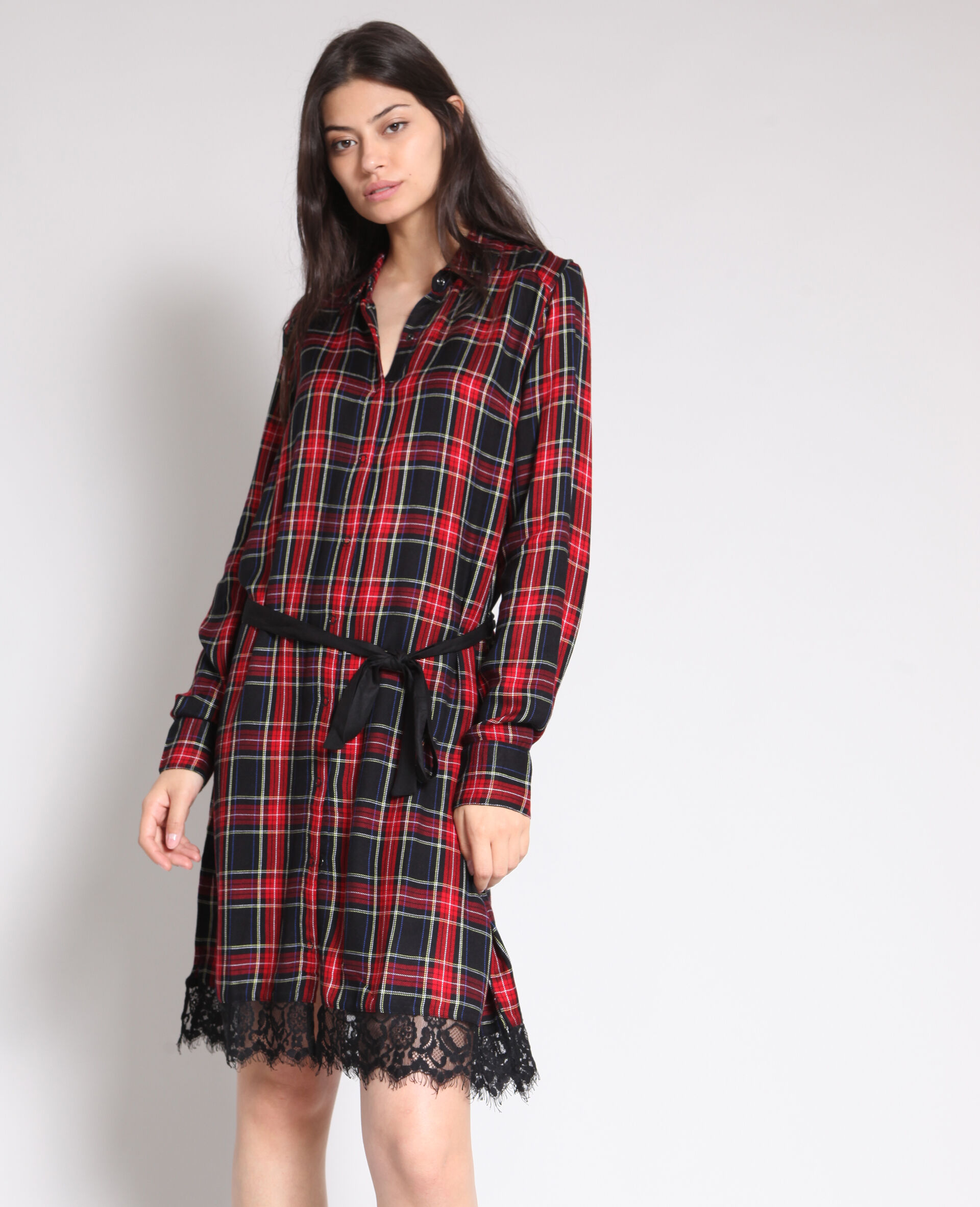 robe tartan rouge
