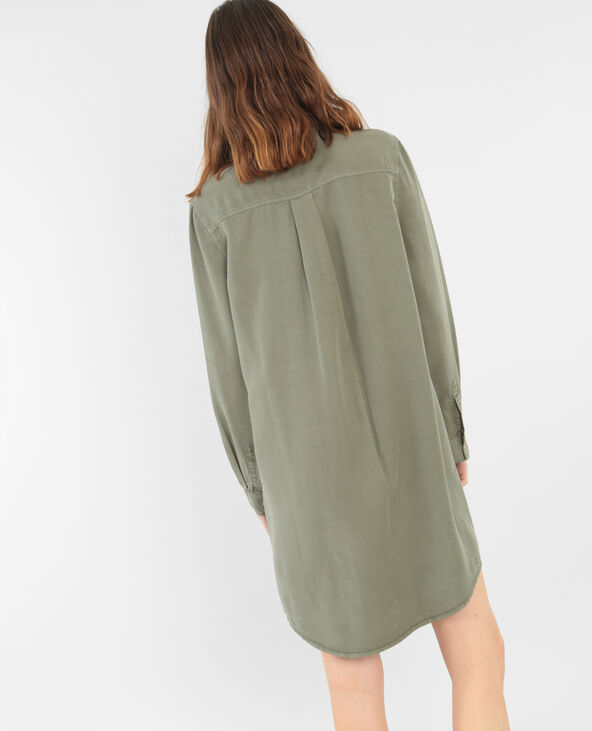Robe chemise fluide vert de gris - Pimkie