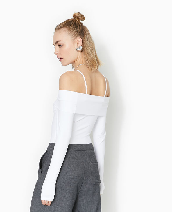Body manches longues encolure Bardot blanc - Pimkie