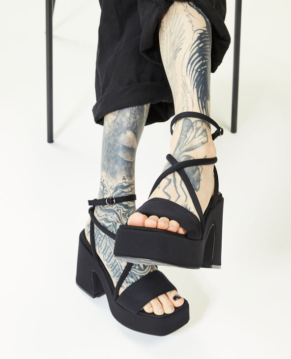 Sandales plateformes avec bride cheville noir - Pimkie