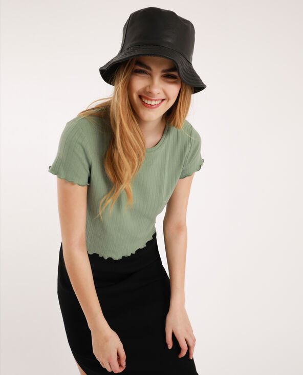 T-shirt cropped gris - Pimkie