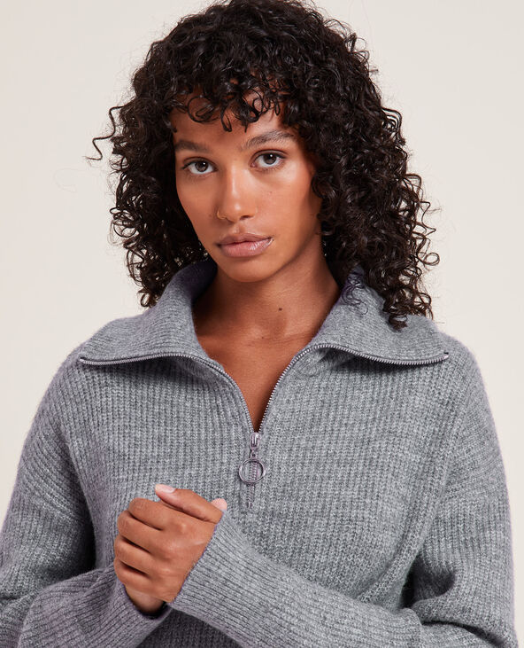 Robe pull en maille gris chiné - Pimkie