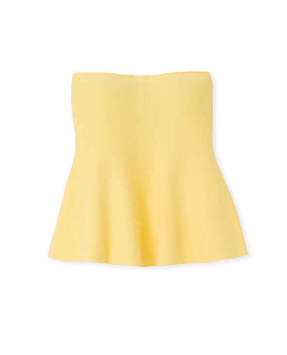 Top bustier évasé en maille jaune - Pimkie
