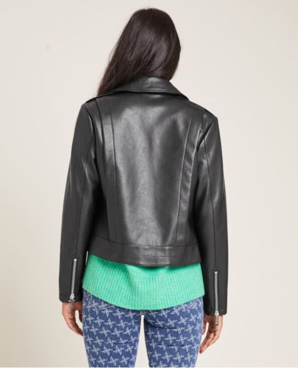 Blouson biker zippé noir - Pimkie