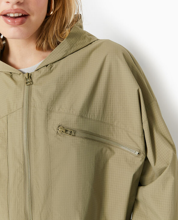 Blouson léger avec capuche vert kaki - Pimkie