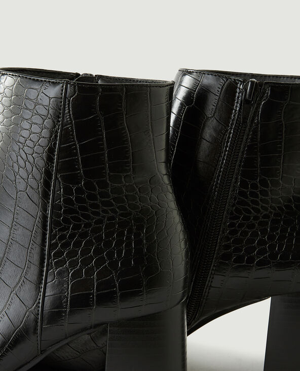 Bottines talon hotsell effet croco