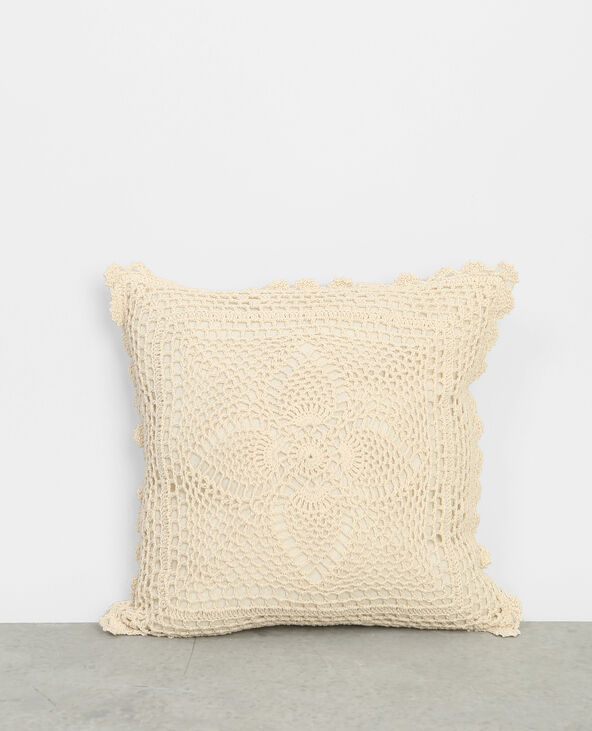 Housse de coussin en crochet blanc - Pimkie