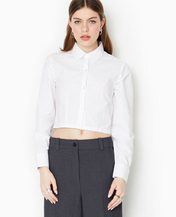 Chemise courte manches longues  blanc - Pimkie