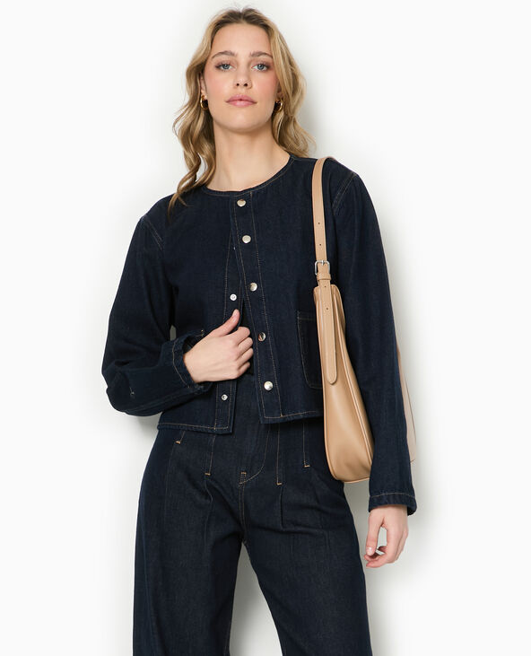 Veste droite en jean avec pressions bleu - Pimkie