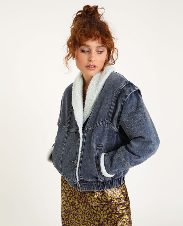 Blouson jean col mouton hotsell