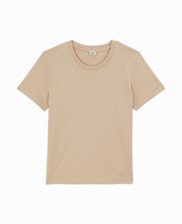 T-shirt basique col rond beige - Pimkie