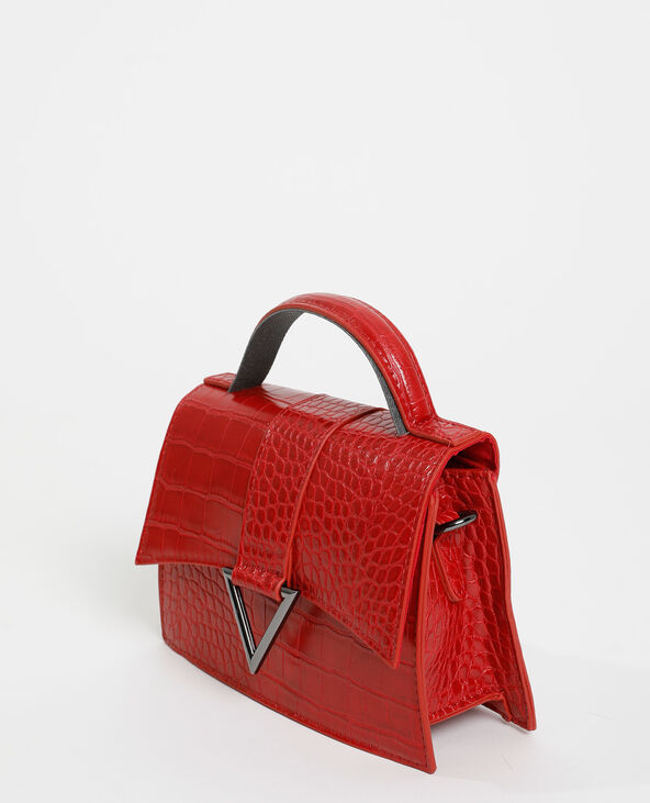 Sac boxy effet croco rouge - Pimkie