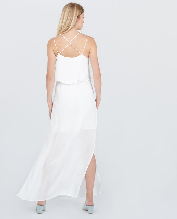 Robe longue dos croisé blanc - Pimkie