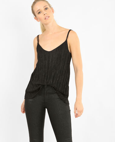 Top fluide effet strié noir - Pimkie