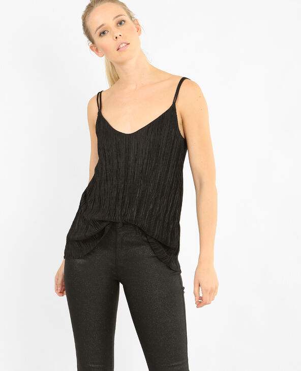 Top fluide effet strié noir - Pimkie