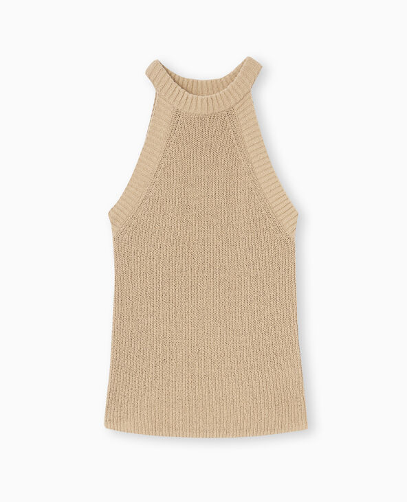 Top emmanchures américaines en maille beige - Pimkie