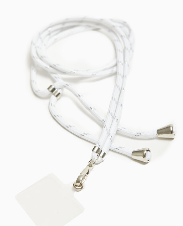Cordon pour téléphone avec mousqueton blanc - Pimkie