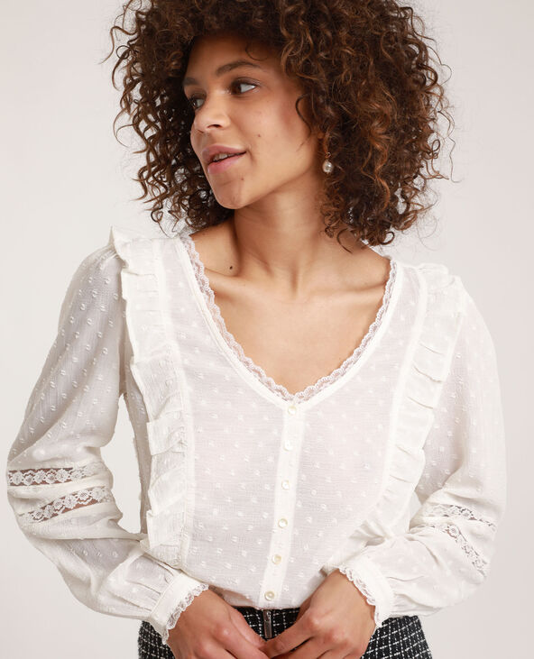 Blouse à plumetis blanc - Pimkie