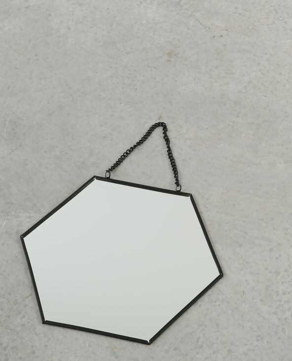 Petit miroir hexagonal noir - Pimkie