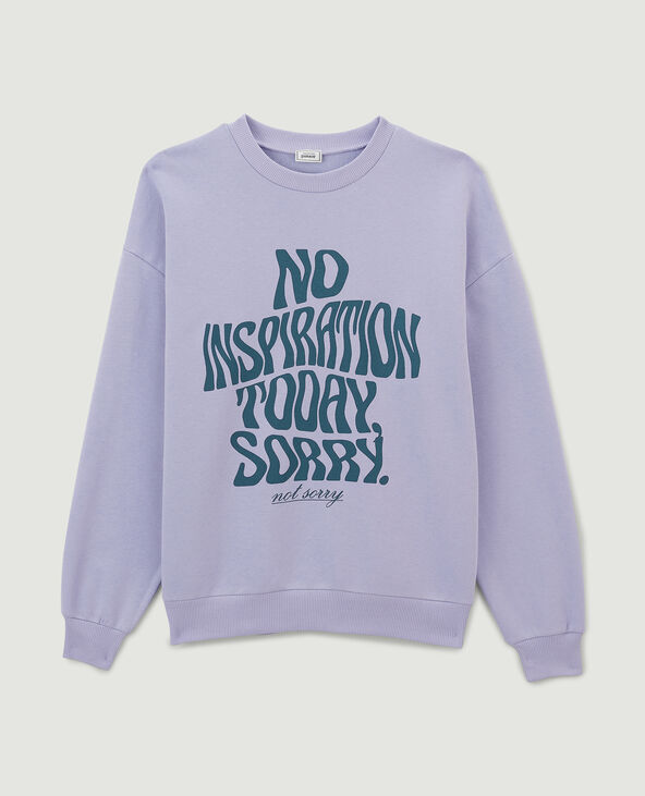 Sweat oversize col rond violet - Pimkie