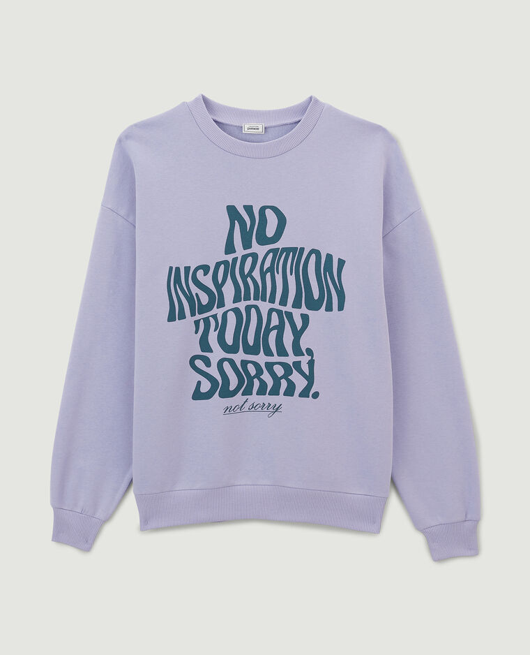 Sweat oversize col rond violet - Pimkie