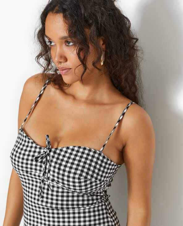 Robe midi moulante motif vichy Pimkie