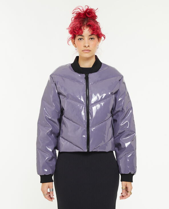 Doudoune forme teddy en vinyle lilas - Pimkie