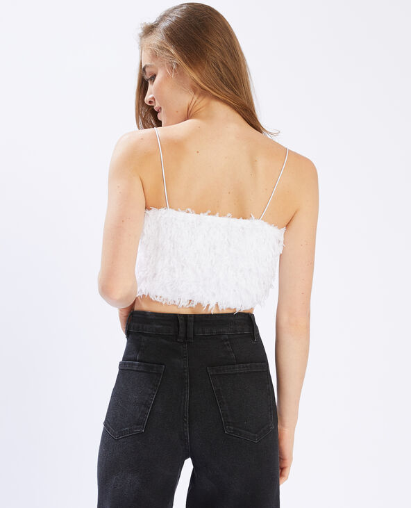 Top à plumes blanc - Pimkie