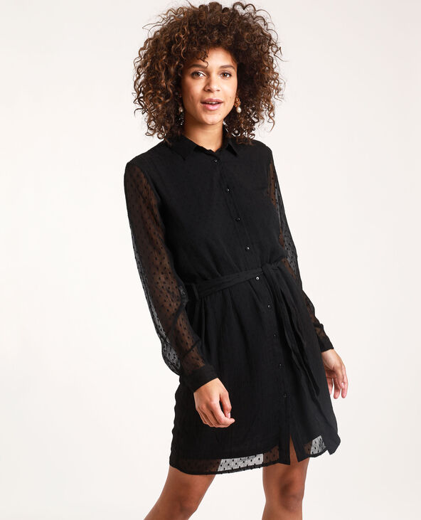 Robe noire plumetis outlet