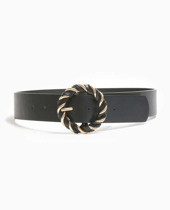 Ceinture avec boucle ronde effet torsadé noir - Pimkie