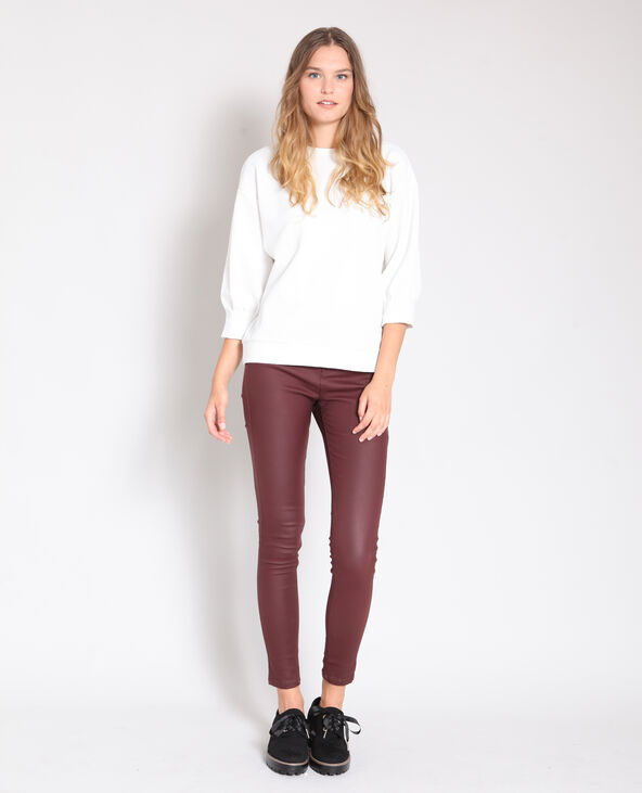 Sweat à manches bouffantes blanc - Pimkie