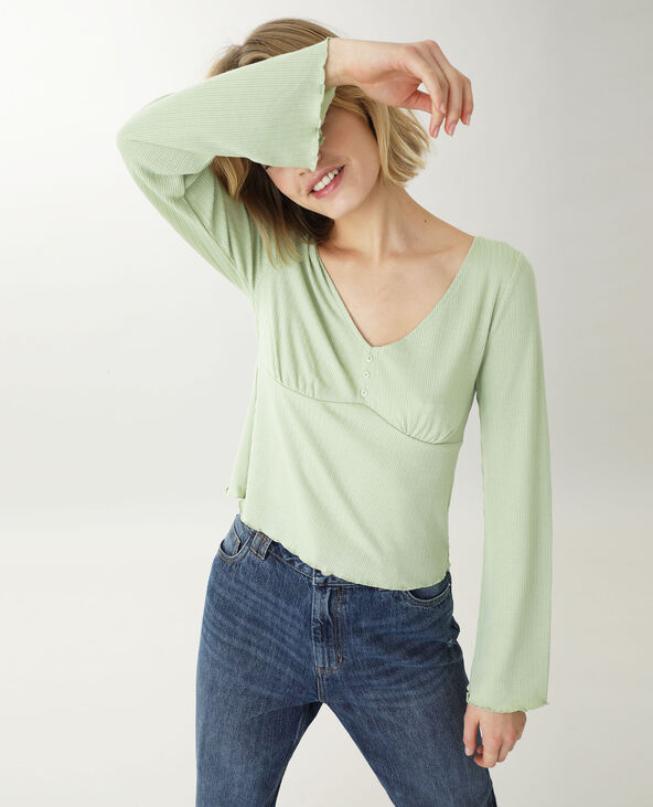 Top manches longues vert - Pimkie