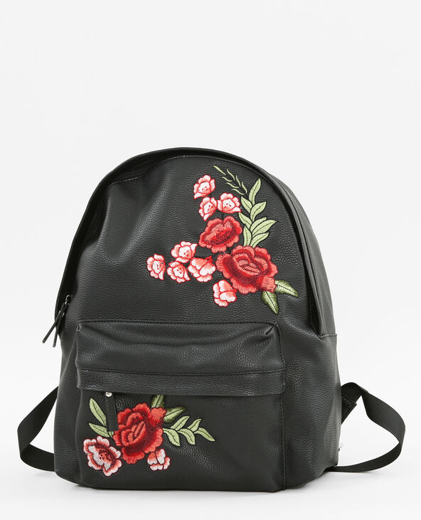 Sac à dos patchs brodés noir - Pimkie