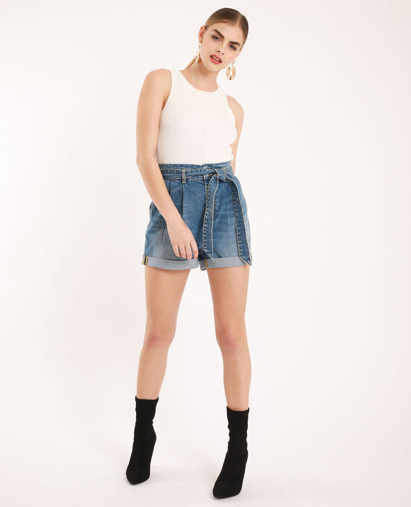 Short en jean taille haute bleu - Pimkie