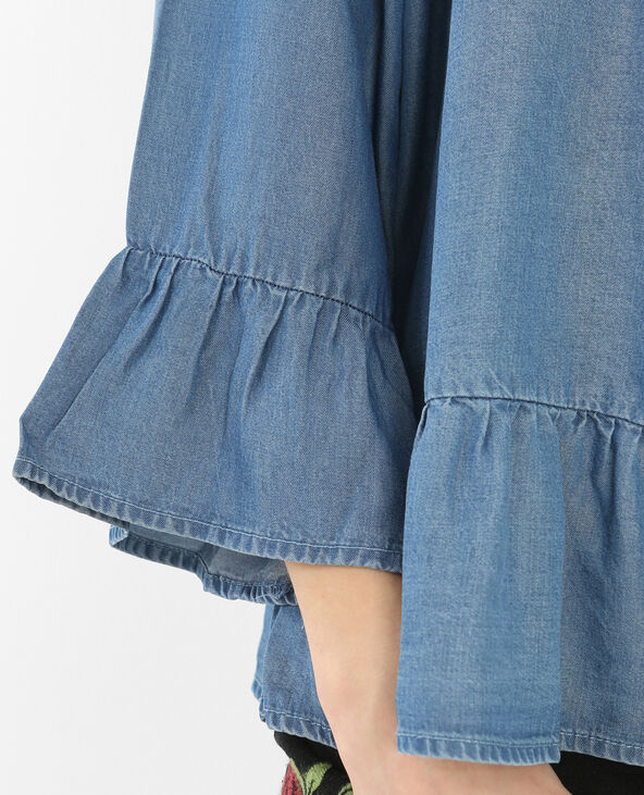 Blouse à basque Jean bleached - Pimkie