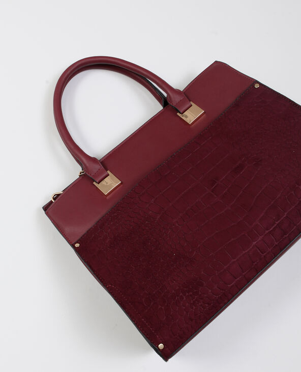 Sac à main croco bordeaux - Pimkie