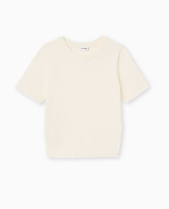 Pull manches courtes en maille fine blanc - Pimkie