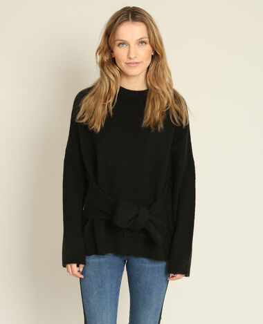 Pull à nouer noir - Pimkie