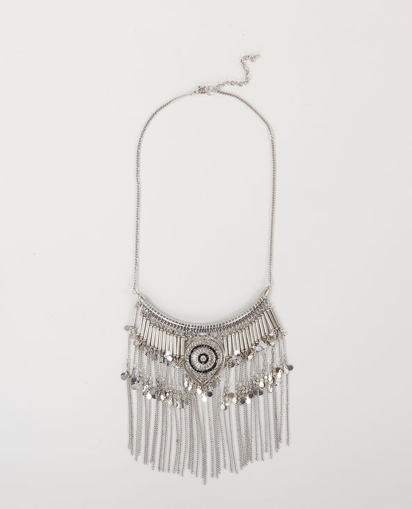 Collier ethnique à franges argenté - Pimkie