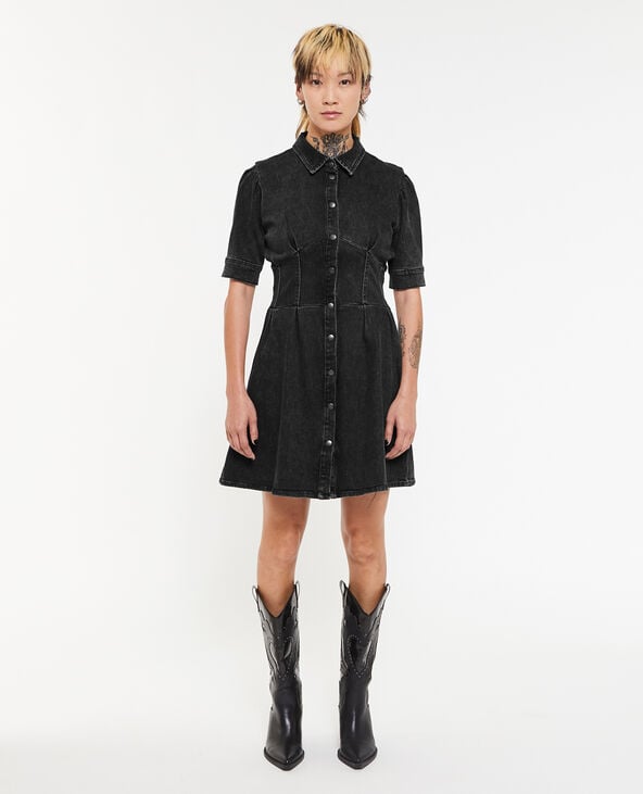 Robe cintrée et courte en jean gris foncé - Pimkie